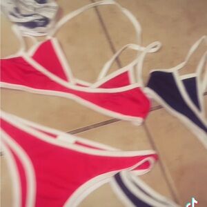 Stylish Red and Black Bikini Set